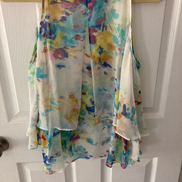 EUC Anthropologie Maeve Silk Open Shoulder Top, Sm - Picture 3 of 5